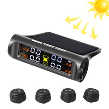 Load image into Gallery viewer, TPMS Solar Power TPMS Car Tire Pressure Alarm Monitor Auto Security System Tyre Pressure Temperature Warning