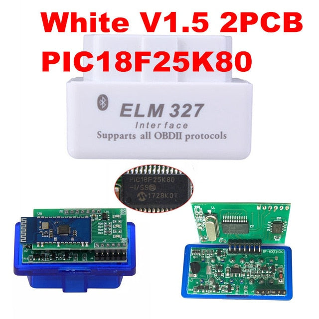2Layer Hardware V1.5 Chip PIC18F25K80 ELM327 Bluetooth V1.5 Auto Leitor de  Código Super MINI