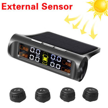 Load image into Gallery viewer, TPMS Solar Power TPMS Car Tire Pressure Alarm Monitor Auto Security System Tyre Pressure Temperature Warning
